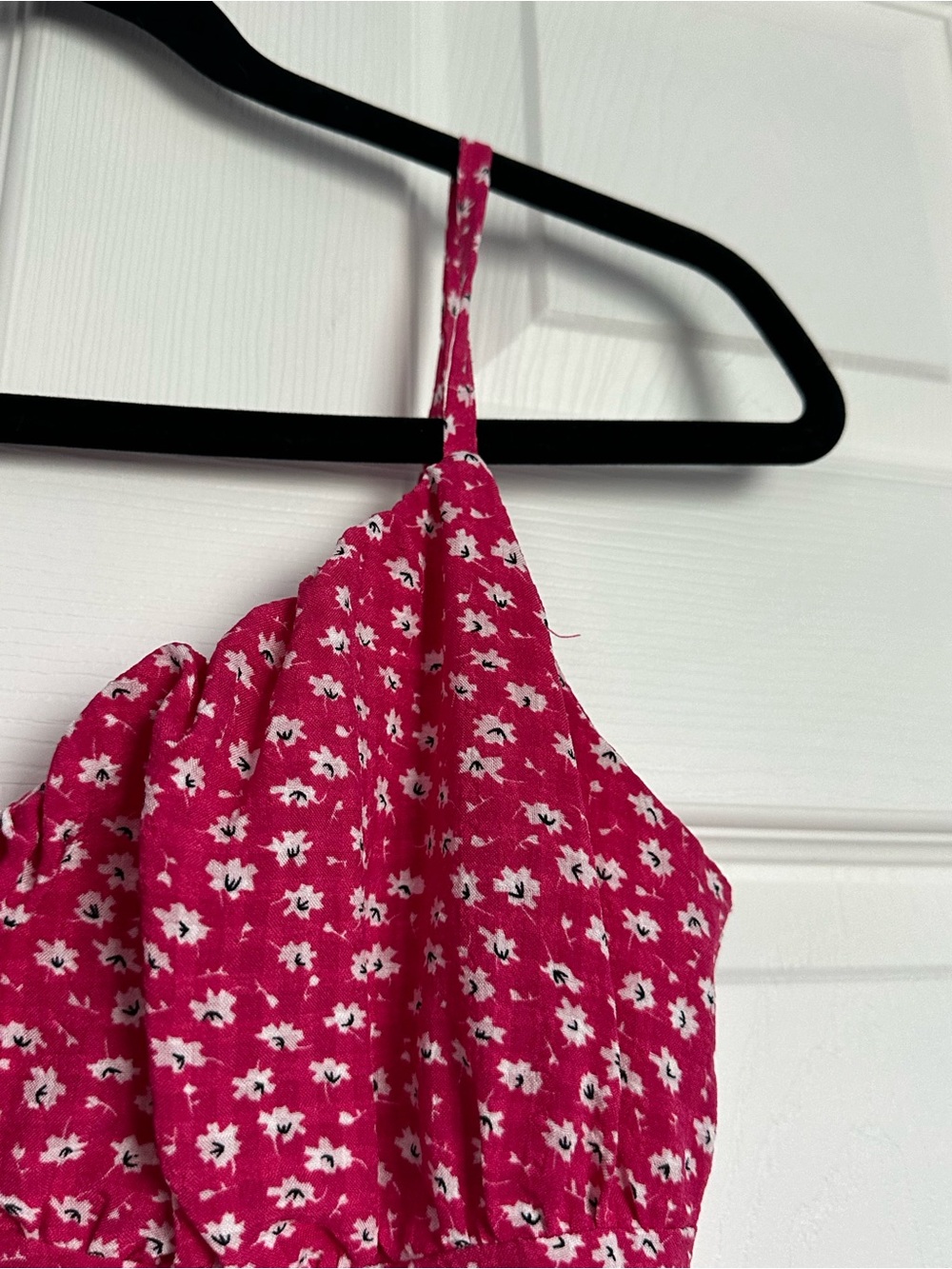 Pink Floral Midi Slip Dress with Delicate Spaghetti Straps - Picture 7 of 11
